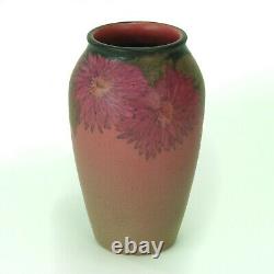 Rookwood Pottery 8 Lincoln wax matte green leaves red asters vase arts & crafts