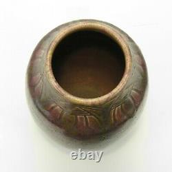 Rookwood Pottery 8 carved matte red green brown vase 1915 Arts & Crafts WEH