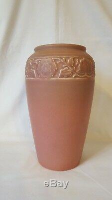 Rookwood Pottery 9 1/2 Arts and Crafts Vase 1926 #2484 / Matte pink