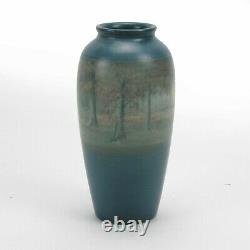Rookwood Pottery 9.5 ED banded scenic matte vellum blue brown arts & crafts