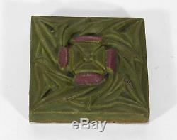 Rookwood Pottery Architectural Faience Tile Arts & Crafts matte green thistles
