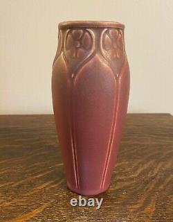 Rookwood Pottery Burgundy Matte 1917 Arts and Crafts Production Vase MINT