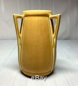 Rookwood Pottery, Buttressed 3 Handled Yellow Vase, Arts & Crafts Shape, Nice