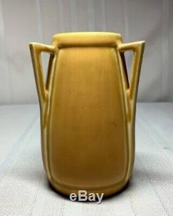 Rookwood Pottery, Buttressed 3 Handled Yellow Vase, Arts & Crafts Shape, Nice