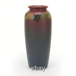 Rookwood Pottery CST 8 7/8 floral carved matte red blue arts & crafts