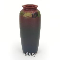 Rookwood Pottery CST 8 7/8 floral carved matte red blue arts & crafts