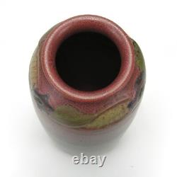 Rookwood Pottery CST 8 7/8 floral carved matte red blue arts & crafts