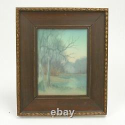 Rookwood Pottery Carl Schmidt plaque lake matte vellum blue green arts & crafts