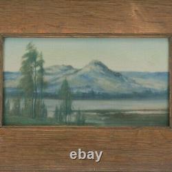 Rookwood Pottery E Diers scenic vellum plaque Mountain Stream tree arts & crafts