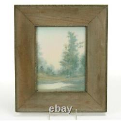 Rookwood Pottery E Diers scenic vellum plaque wooded marsh trees arts & crafts