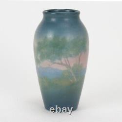 Rookwood Pottery ETH 5 5/8 scenic vellum matte blue green pink arts & crafts