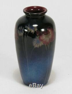 Rookwood Pottery HEW 1924 black opal glaze cornflower rose vase arts & crafts