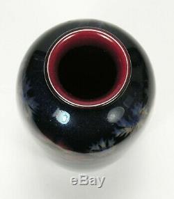 Rookwood Pottery HEW 1924 black opal glaze cornflower rose vase arts & crafts