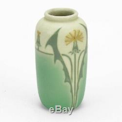 Rookwood Pottery LE matte vellum green yellow stylized dandelion arts & crafts