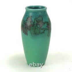 Rookwood Pottery MHM wax matte green blue purple floral 8.5 vase Arts & Crafts