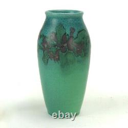 Rookwood Pottery MHM wax matte green blue purple floral 8.5 vase Arts & Crafts