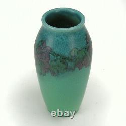 Rookwood Pottery MHM wax matte green blue purple floral 8.5 vase Arts & Crafts