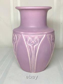 Rookwood Pottery, Matte Lilac Purple Arts & Crafts Designed Vase Nice Large Form