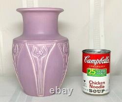 Rookwood Pottery, Matte Lilac Purple Arts & Crafts Designed Vase Nice Large Form