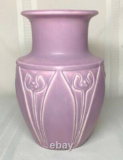 Rookwood Pottery, Matte Lilac Purple Arts & Crafts Designed Vase Nice Large Form