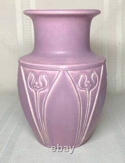 Rookwood Pottery, Matte Lilac Purple Arts & Crafts Designed Vase Nice Large Form