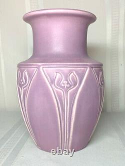 Rookwood Pottery, Matte Lilac Purple Arts & Crafts Designed Vase Nice Large Form