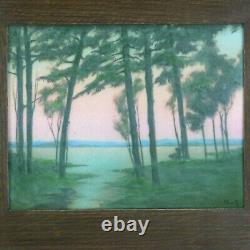 Rookwood Pottery McDermott scenic vellum plaque Lake of the Woods arts & crafts