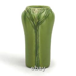 Rookwood Pottery Orville Hicks carved matte green tree vase Arts & Crafts'07
