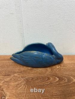 Rookwood Pottery Production Swan Vase 1924 Matte Blue Shape 1213