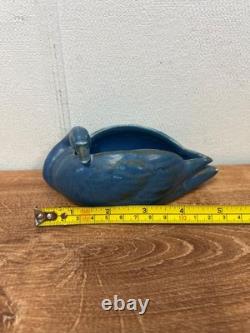 Rookwood Pottery Production Swan Vase 1924 Matte Blue Shape 1213