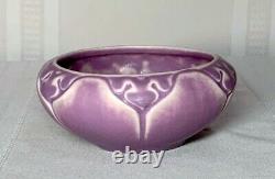 Rookwood Pottery, Purple Berry Bowl, Stylized Flowers Curved Leaves, Arts Crafts