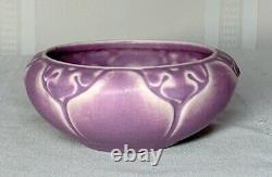 Rookwood Pottery, Purple Berry Bowl, Stylized Flowers Curved Leaves, Arts Crafts