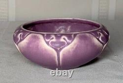Rookwood Pottery, Purple Berry Bowl, Stylized Flowers Curved Leaves, Arts Crafts