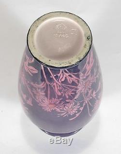 Rookwood Pottery Sally Coyne pink purple daisy porcelain vase arts & crafts 1924