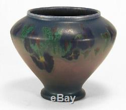 Rookwood Pottery blue green purple wax matte floral vase 1922 Arts & Crafts Abel