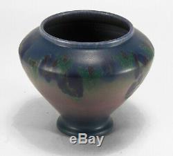 Rookwood Pottery blue green purple wax matte floral vase 1922 Arts & Crafts Abel