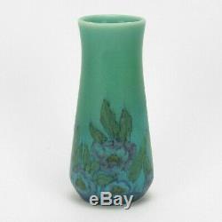 Rookwood Pottery blue green wax matte floral vase 1924 Arts & Crafts K Jones