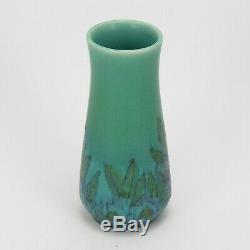 Rookwood Pottery blue green wax matte floral vase 1924 Arts & Crafts K Jones