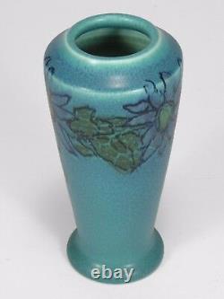 Rookwood Pottery blue green wax matte floral vase 1925 Arts & Crafts C Klinger