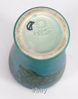 Rookwood Pottery blue green wax matte floral vase 1925 Arts & Crafts C Klinger