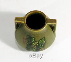Rookwood Pottery carved matte green floral 2 handle Arts & Crafts Charles Todd