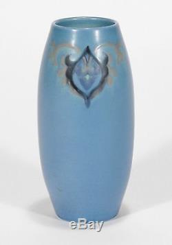 Rookwood Pottery matte stylized floral vellum blue arts & crafts 1917 McDonald