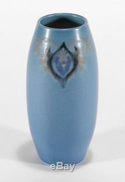 Rookwood Pottery matte stylized floral vellum blue arts & crafts 1917 McDonald