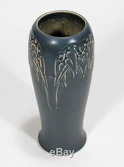 Rookwood Pottery production bamboo 10 vase arts & crafts blue w tan