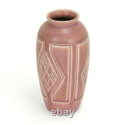 Rookwood Pottery production geometric matte rose pink vase arts & crafts 1924