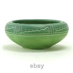 Rookwood Pottery production matte green blue zig-zag band bowl arts & crafts