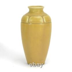 Rookwood Pottery production matte yellow paneled vase 1922 arts & crafts