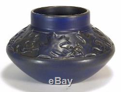 Rookwood Pottery production oak leaf acorn lg vase arts & crafts blue w gunmetal