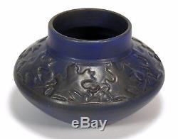 Rookwood Pottery production oak leaf acorn lg vase arts & crafts blue w gunmetal