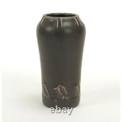 Rookwood Pottery production rook crow vase 1921 arts & crafts matte purple brown